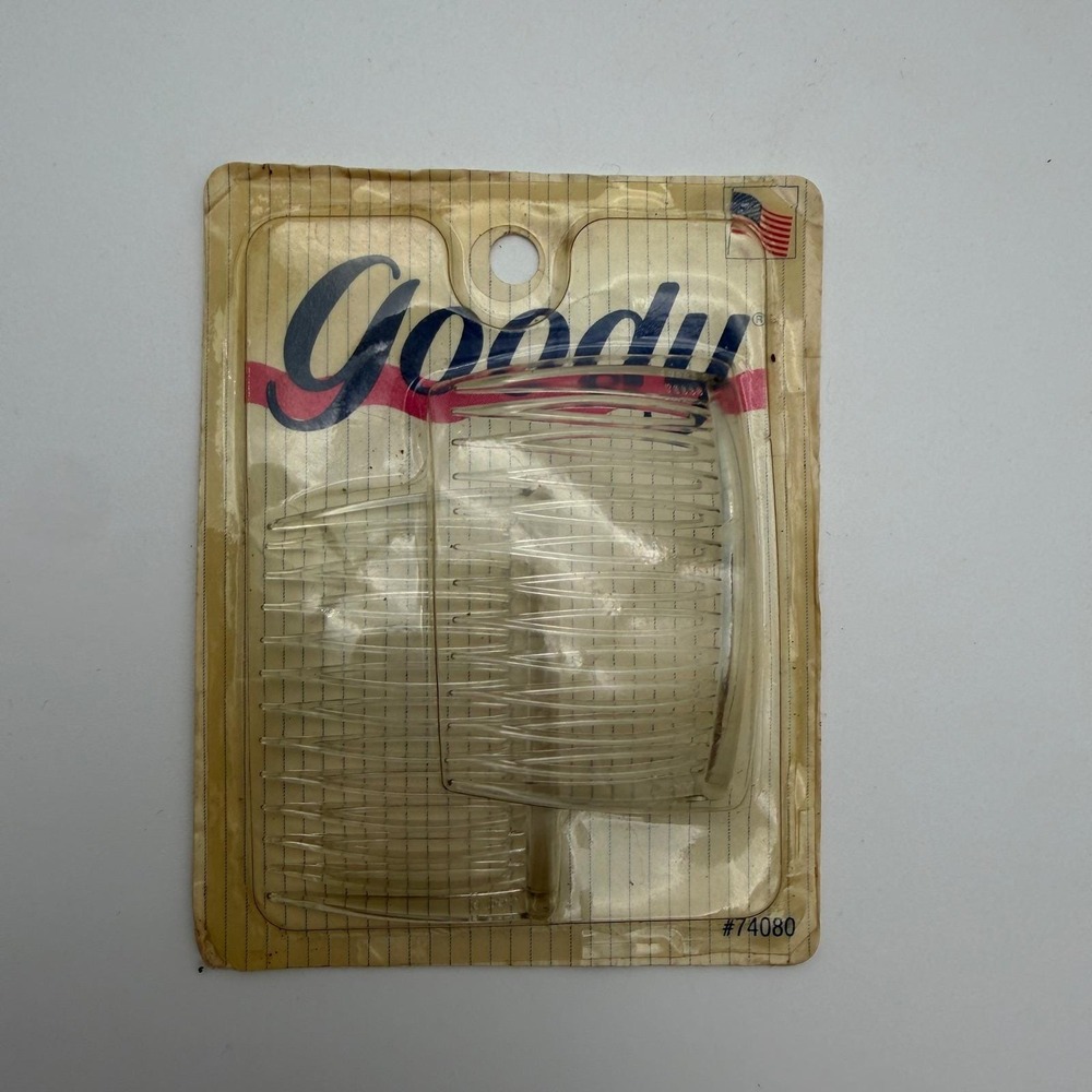 NOS Vintage Goody Kant-Slip Clear Hair Combs (1995) – Made in USA Side Combs